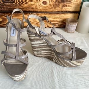 Steve Madden Nude Striped Wedges Size 7